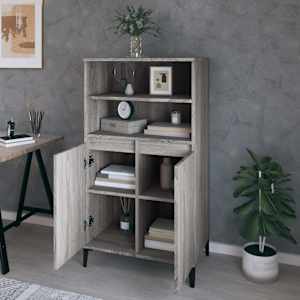 Skříň highboard šedá sonoma 60 x 36 x 110 cm kompozitní dřevo - obrázek 6