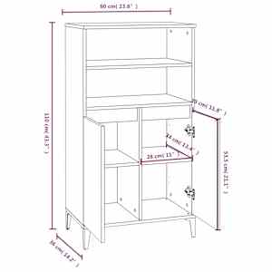 Skříň highboard šedá sonoma 60 x 36 x 110 cm kompozitní dřevo - obrázek 9