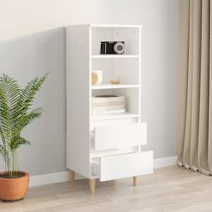 Skříň highboard bílá 40 x 36 x 110 cm kompozitní dřevo - obrázek 6