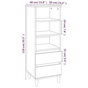 Skříň highboard bílá 40 x 36 x 110 cm kompozitní dřevo - obrázek 9