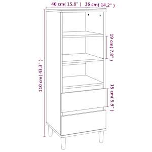Skříň highboard černá 40 x 36 x 110 cm kompozitní dřevo - obrázek 9