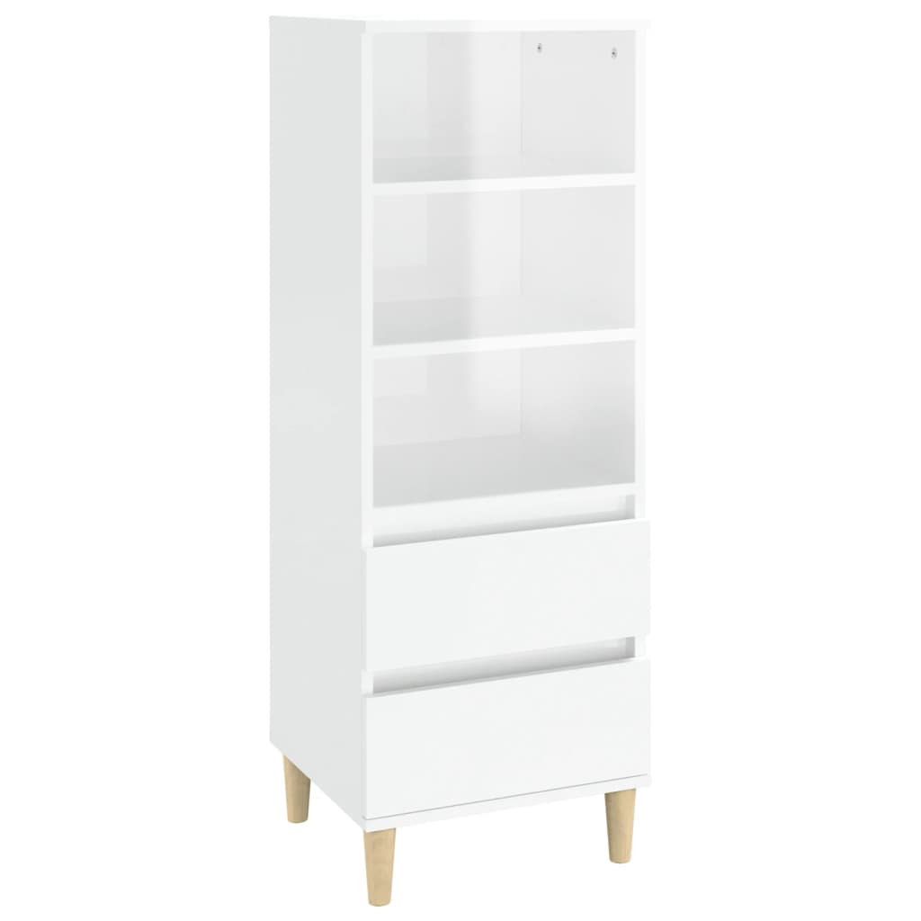 vidaXL Skříň highboard bílá s vysokým leskem 40 x 36 x 110 cm kompozit