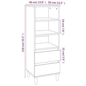 Skříň highboard betonově šedá 40 x 36 x 110 cm kompozitní dřevo - obrázek 9