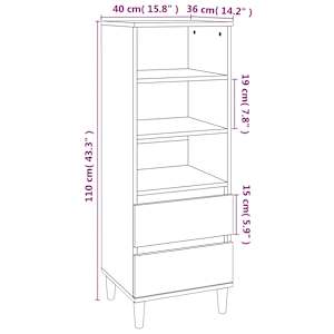 Skříň highboard kouřový dub 40 x 36 x 110 cm kompozitní dřevo - obrázek 9