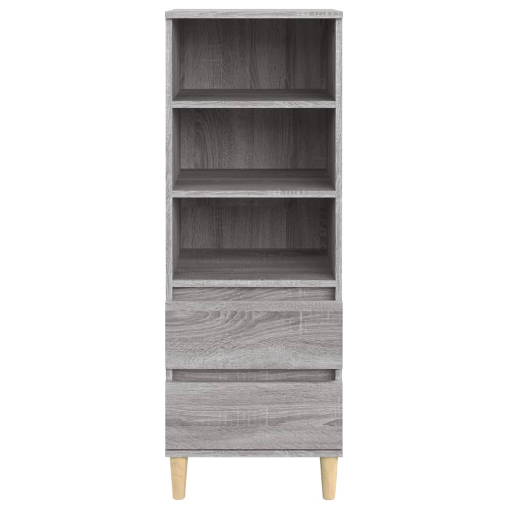vidaXL Hoge kast 40x36x110 cm bewerkt hout grijs sonoma afbeelding