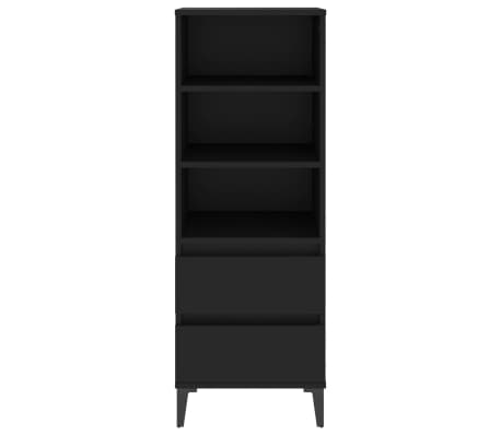 vidaXL Visoka omara črna 40x36x110 cm inženirski les