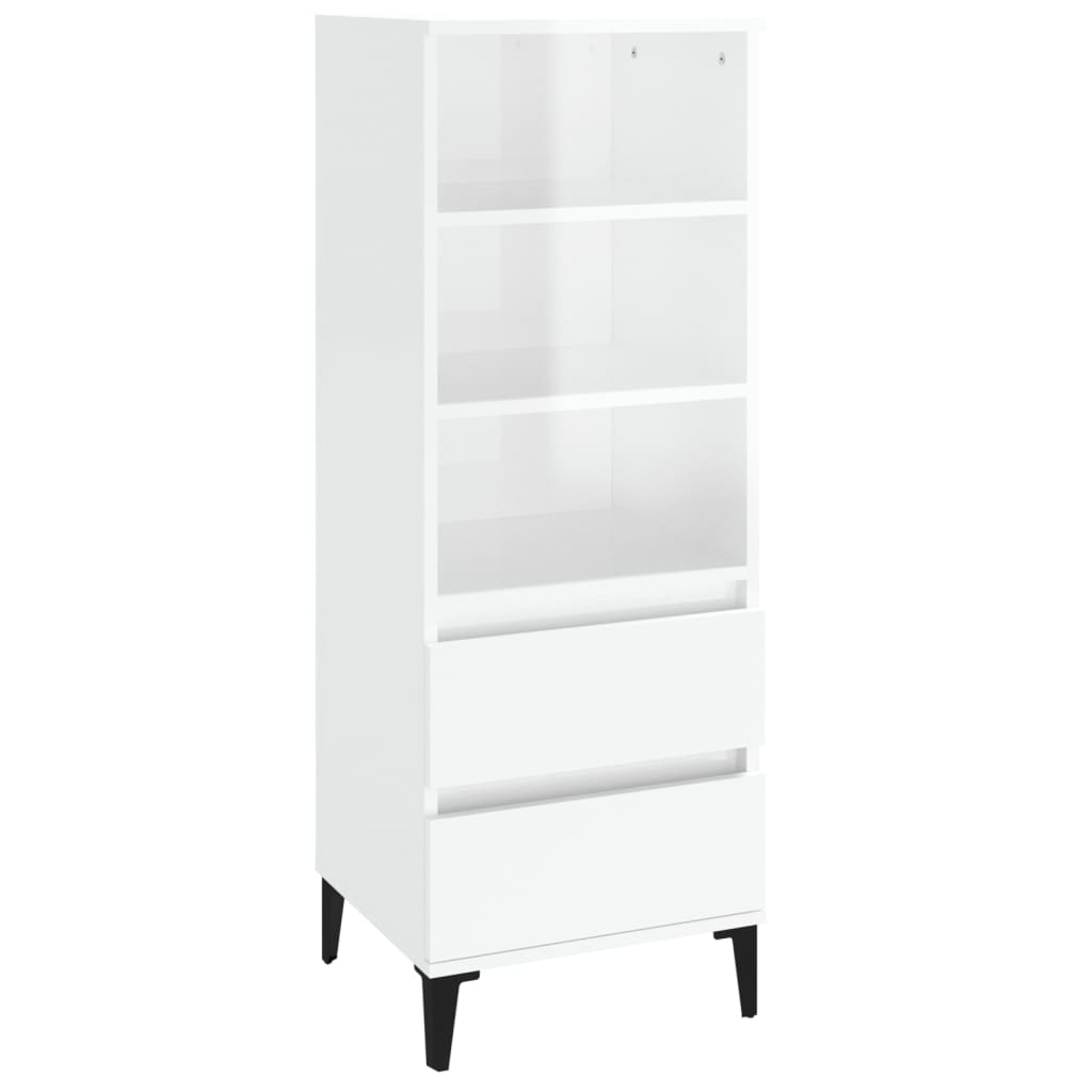 vidaXL Skříň highboard bílá s vysokým leskem 40 x 36 x 110 cm kompozit