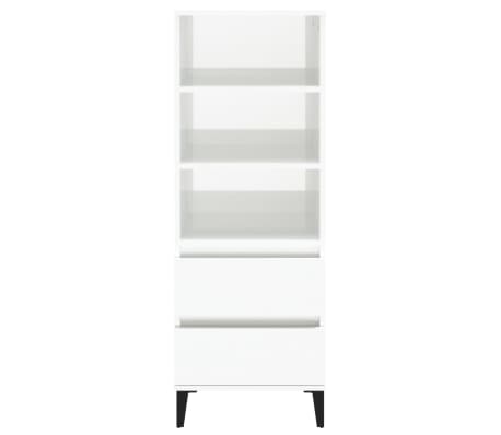 vidaXL Висок шкаф, бял гланц, 40x36x110 см, инженерно дърво