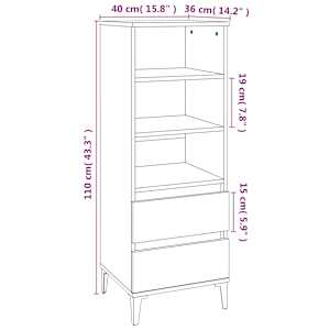 Skříň highboard dub sonoma 40 x 36 x 110 cm kompozitní dřevo - obrázek 9