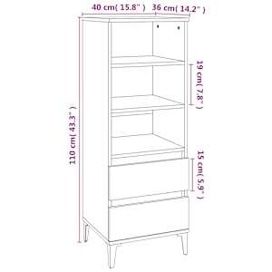 Skříň highboard betonově šedá 40 x 36 x 110 cm kompozitní dřevo - obrázek 9