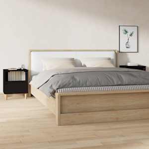 Nočna omarica 2 kosa črna 40x35x50 cm