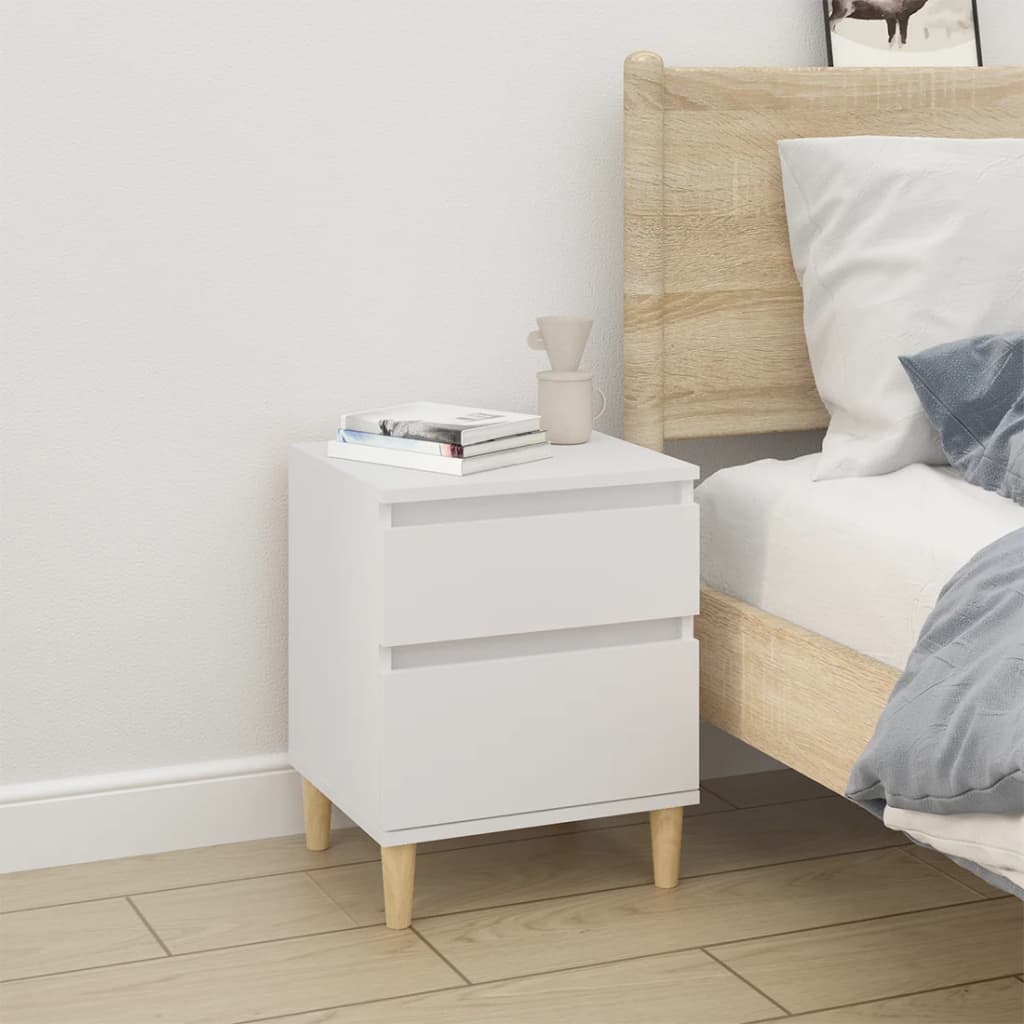  Mesita de noche con cajón, mesa auxiliar de madera para  dormitorio, mesas auxiliares pequeñas para espacios pequeños, mesa auxiliar  con almacenamiento, 2 cajones de almacenamiento, 19.7 in de alto (color  blanco