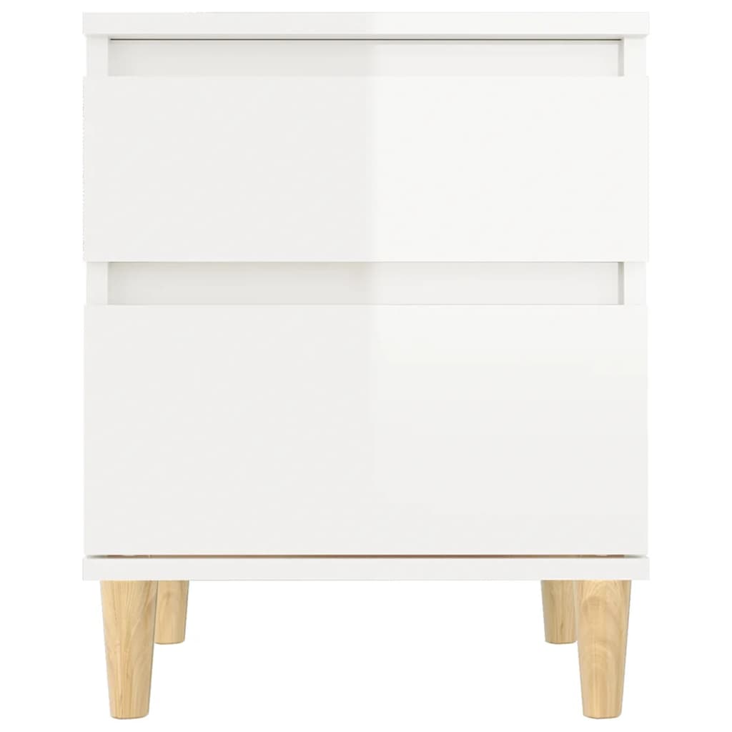 imagem de vidaXL Mesa de cabeceira 40x35x50 cm branco brilhante6