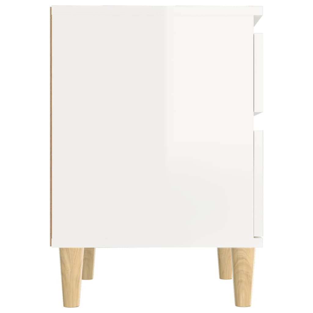 imagem de vidaXL Mesa de cabeceira 40x35x50 cm branco brilhante7