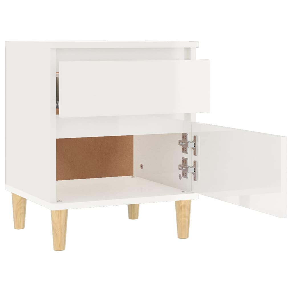 imagem de vidaXL Mesa de cabeceira 40x35x50 cm branco brilhante8