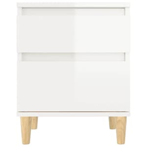 Noční stolek bílý s vysokým leskem 40x35x50 cm - obrázek 5