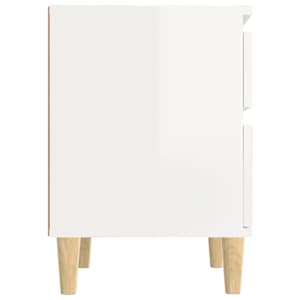 Noční stolek bílý s vysokým leskem 40x35x50 cm - obrázek 6