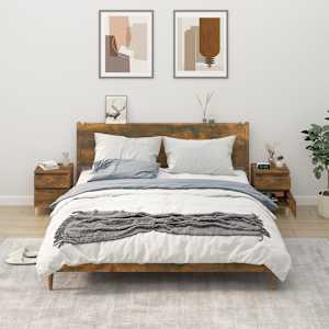 Nočna omarica 2 kosa dimljeni hrast 40x35x50 cm