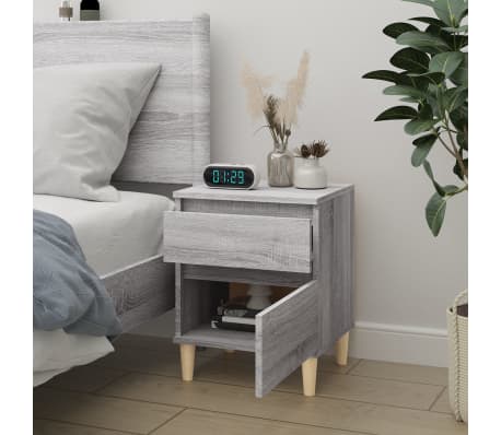vidaXL Nachtkastje 40x35x50 cm grijs sonoma eikenkleurig