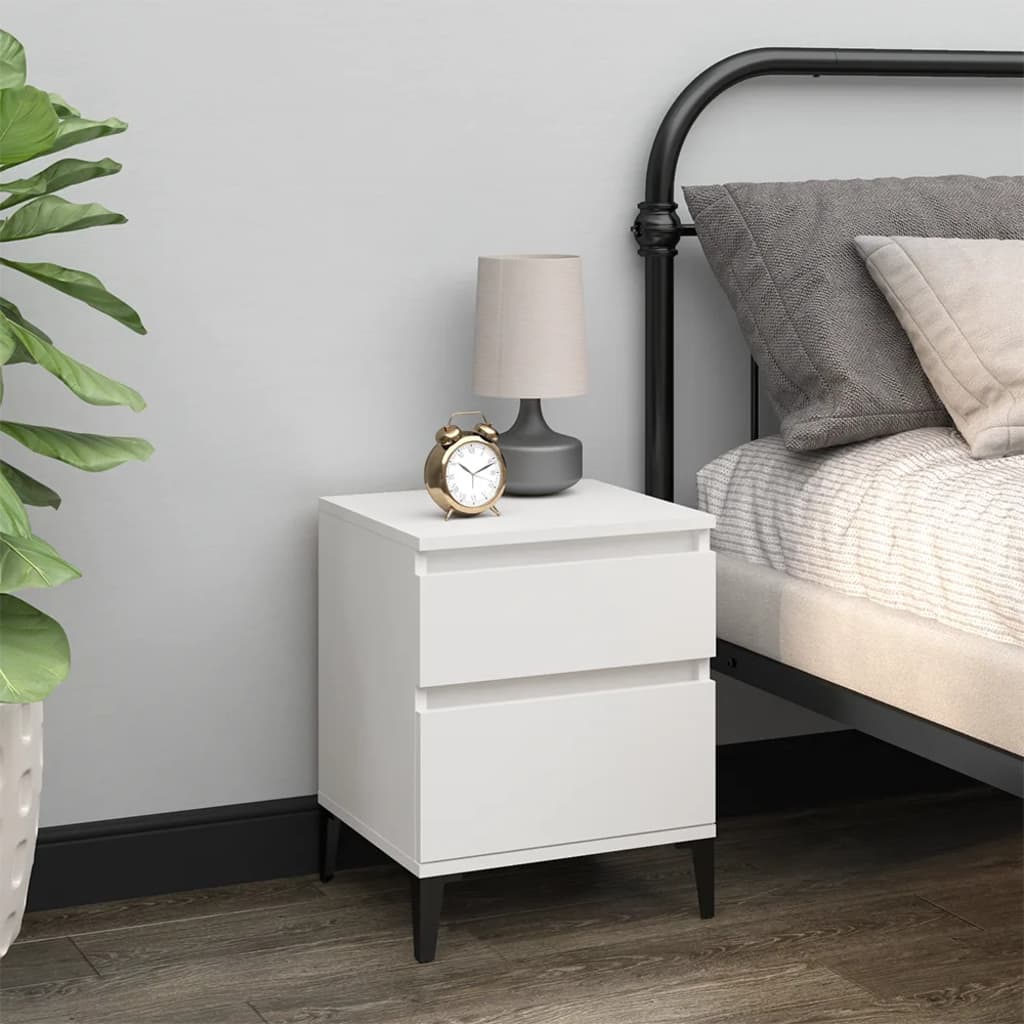 vidaXL Mesa de cabeceira 40x35x50 cm branco