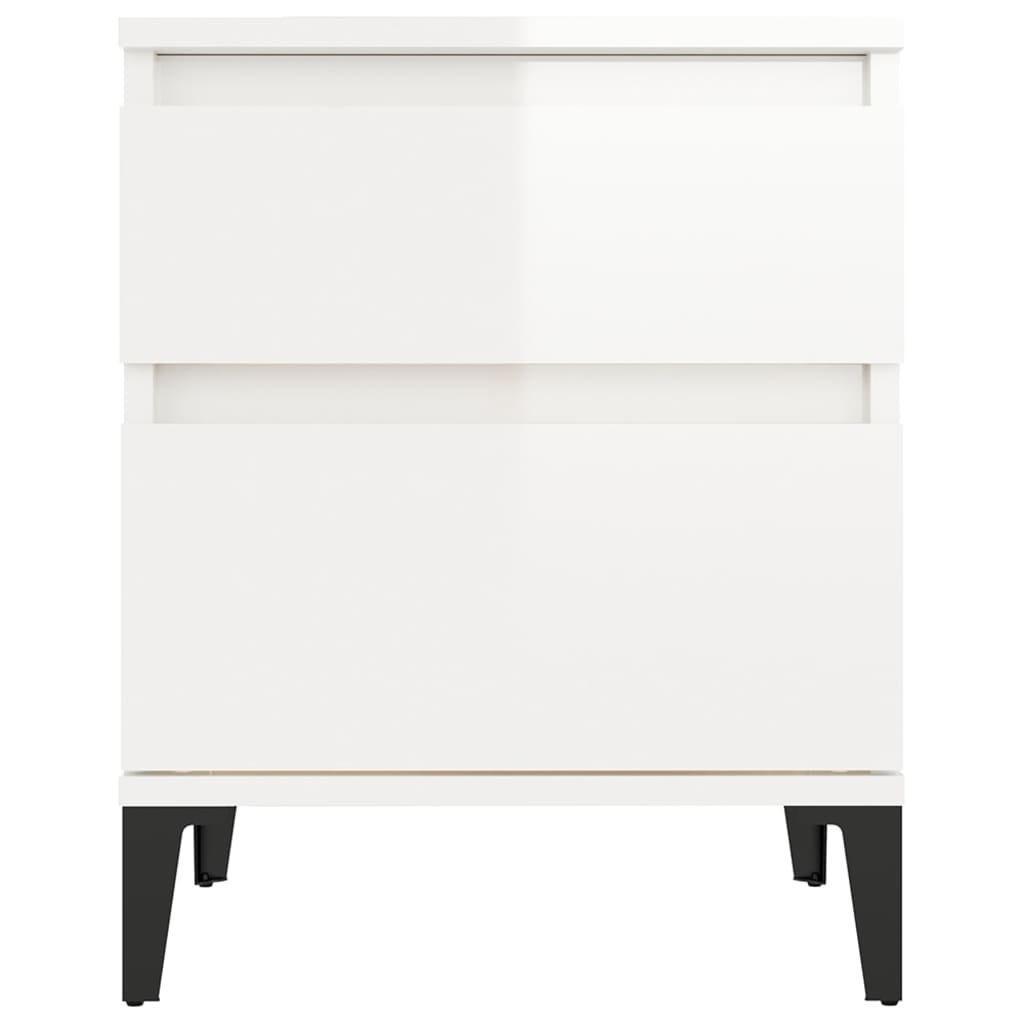 imagem de vidaXL Mesa de cabeceira 40x35x50 cm branco brilhante6