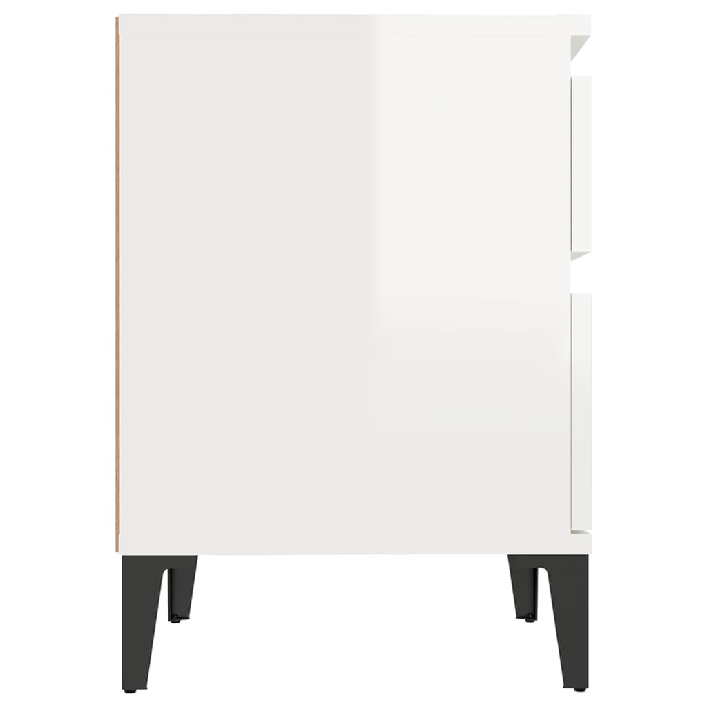 imagem de vidaXL Mesa de cabeceira 40x35x50 cm branco brilhante7