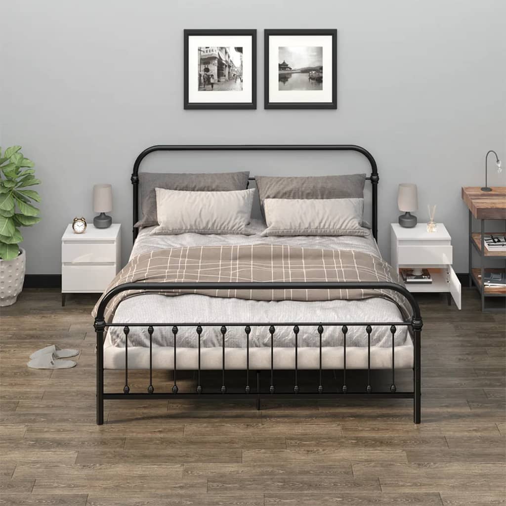 Tables de chevet 2 pcs Blanc brillant 40x35x50 cm