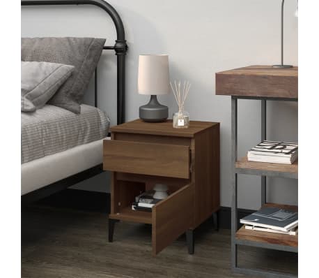 vidaXL Bedside Cabinet Brown Oak 40x35x50 cm