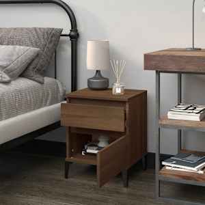 vidaXL Bedside Cabinet Brown Oak 40x35x50 cm