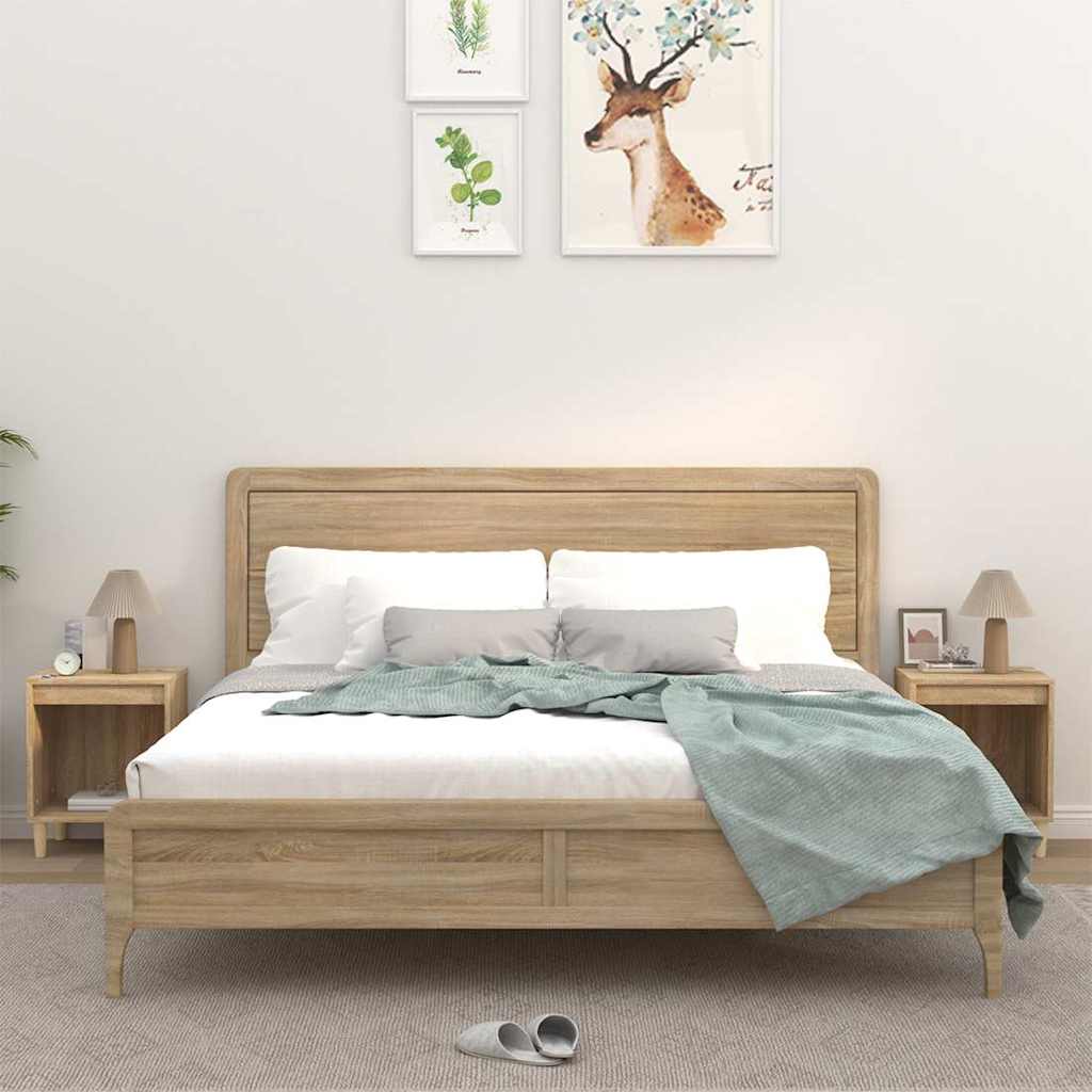 vidaXL Sängbord 2 st sonoma-ek 40x35x50 cm
