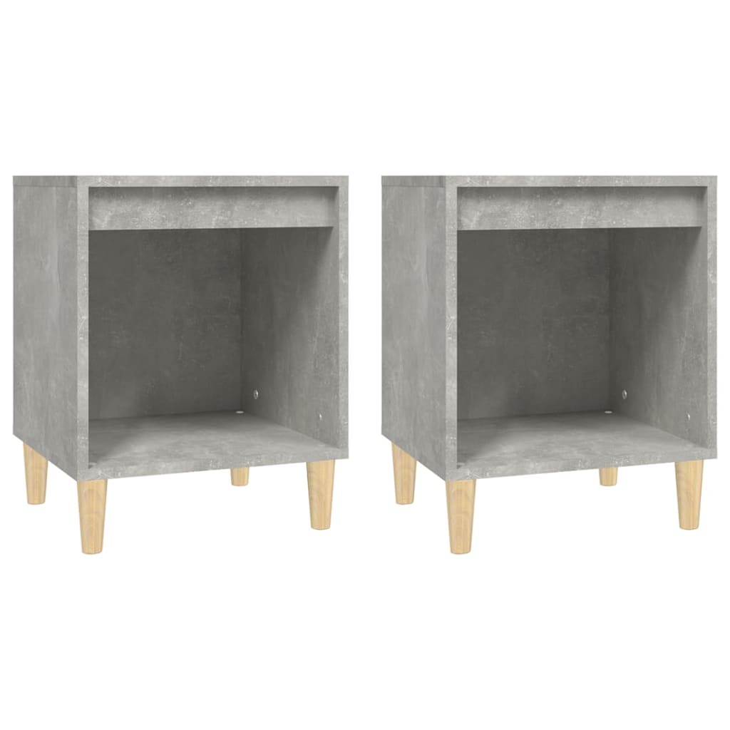 Noptiere, 2 buc., gri beton, 40x35x50 cm