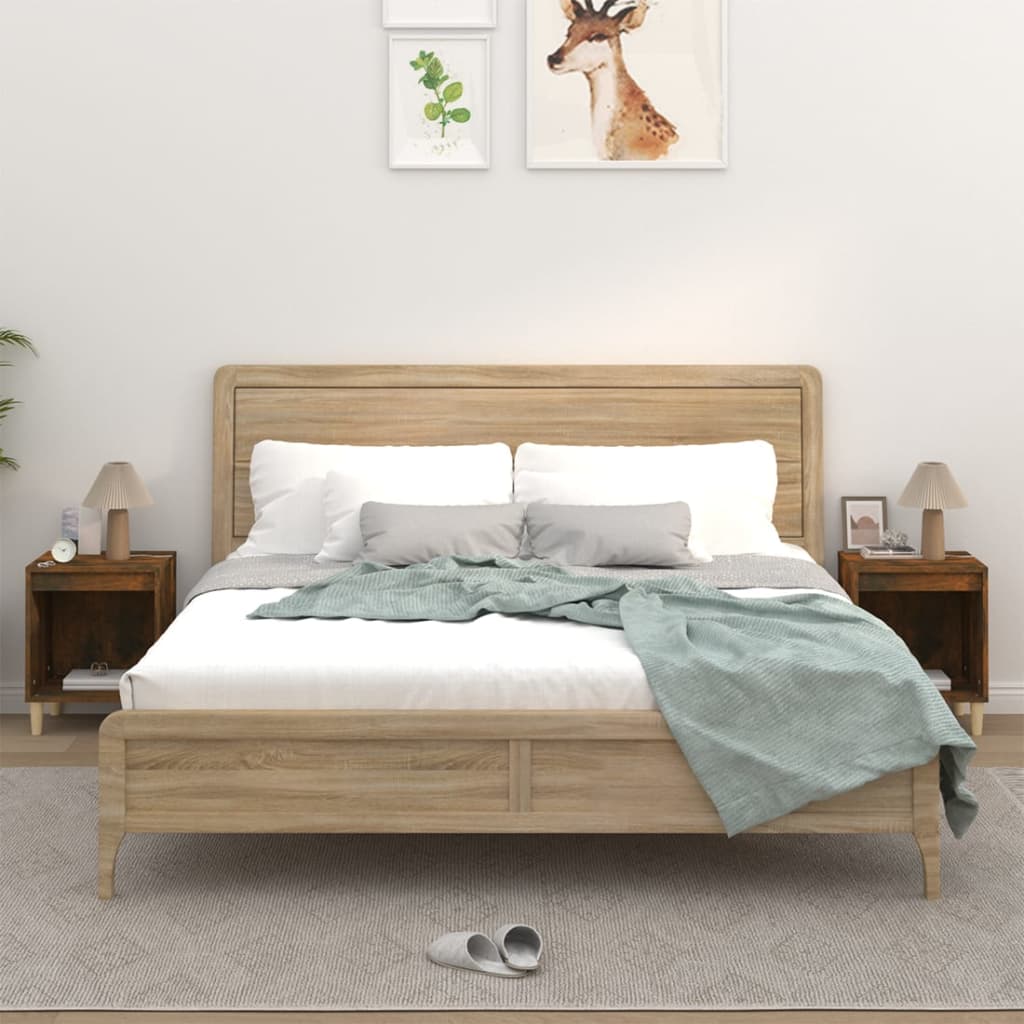 vida XL Nachttische 2 Stk. Räuchereiche 40x 35x 50 cm