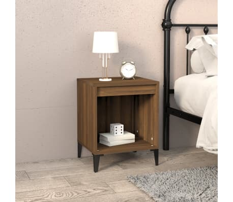 vidaXL Tables de chevet 2 pcs Ch&ecirc;ne marron 40x35x50 cm