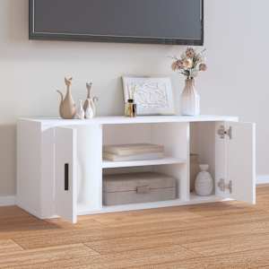 TV skříňka bílá 100 x 35 x 40 cm kompozitní dřevo - obrázek 3