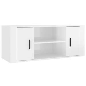 TV skříňka lesklá bílá 100x35x40 cm kompozitní dřevo - obrázek 2