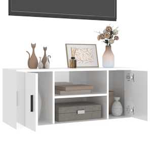 TV skříňka lesklá bílá 100x35x40 cm kompozitní dřevo - obrázek 4