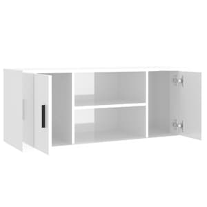 TV skříňka lesklá bílá 100x35x40 cm kompozitní dřevo - obrázek 6