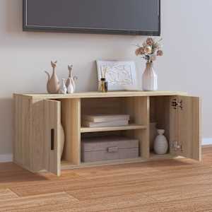 TV skříňka dub sonoma 100 x 35 x 40 cm kompozitní dřevo - obrázek 3