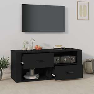 TV skříňka černá 100 x 35 x 40 cm kompozitní dřevo - obrázek 3
