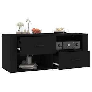 TV skříňka černá 100 x 35 x 40 cm kompozitní dřevo - obrázek 5