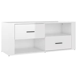 TV skříňka lesklá bílá 100x35x40 cm kompozitní dřevo - obrázek 2