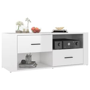 TV skříňka lesklá bílá 100x35x40 cm kompozitní dřevo - obrázek 4
