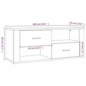 TV skříňka lesklá bílá 100x35x40 cm kompozitní dřevo - obrázek 10