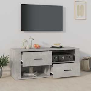 TV skříňka betonově šedá 100x35x40 cm kompozitní dřevo - obrázek 3