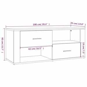 TV skříňka kouřový dub 100 x 35 x 40 cm kompozitní dřevo - obrázek 10
