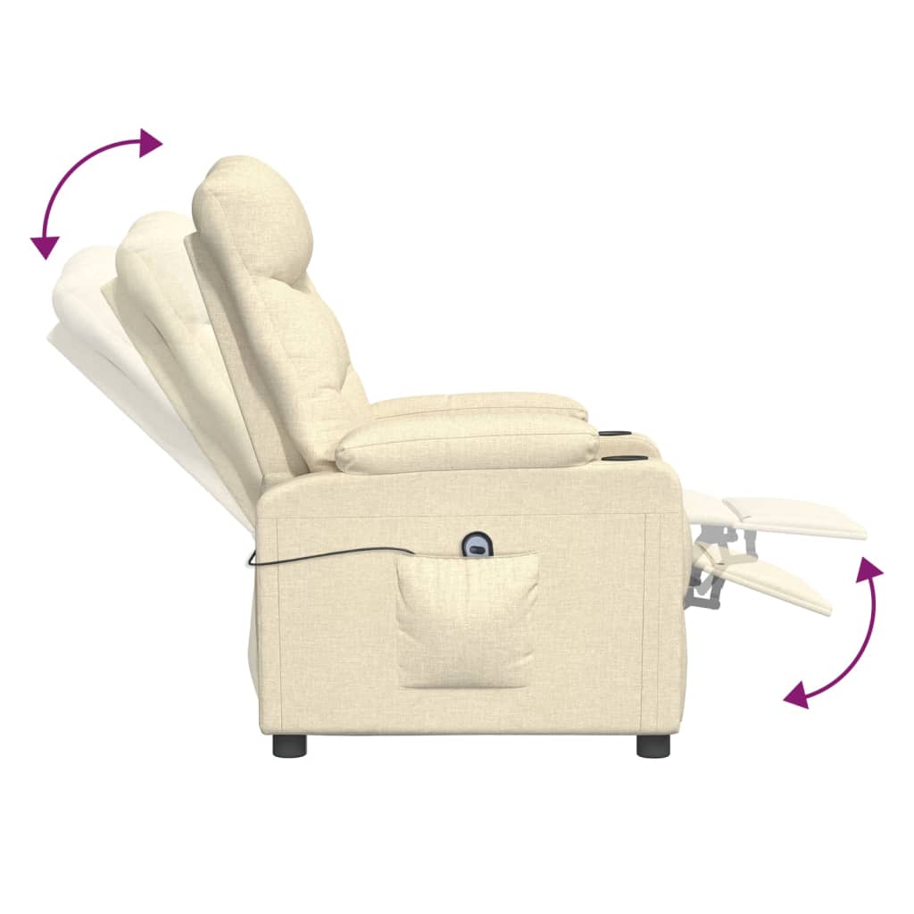 Изправящ стол, кремав, текстил