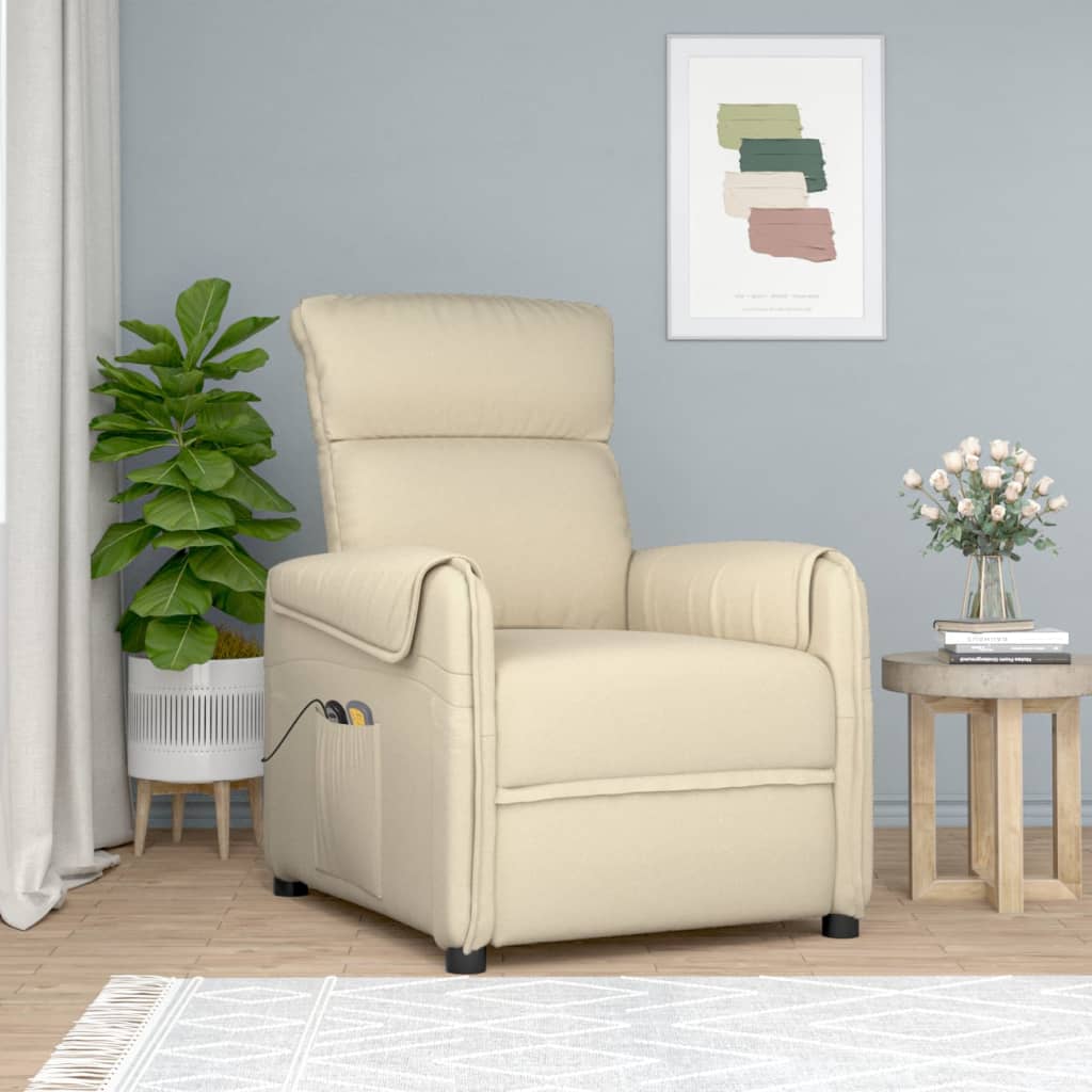 Fauteuil électrique de massage Crème Tissu