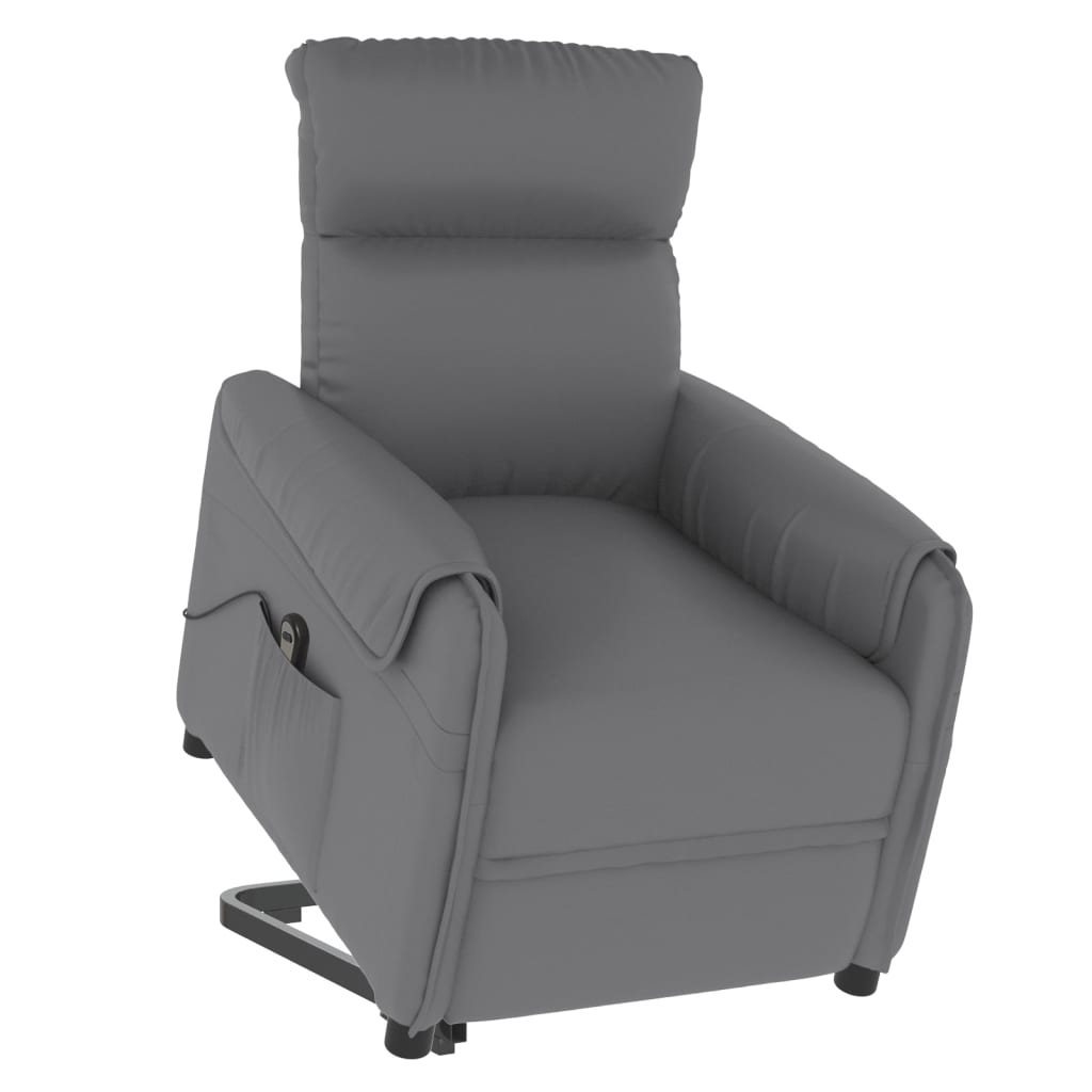 Atsistojantis krėslas, pilkos spalvos, dirbtinė oda | Stepinfit.lt