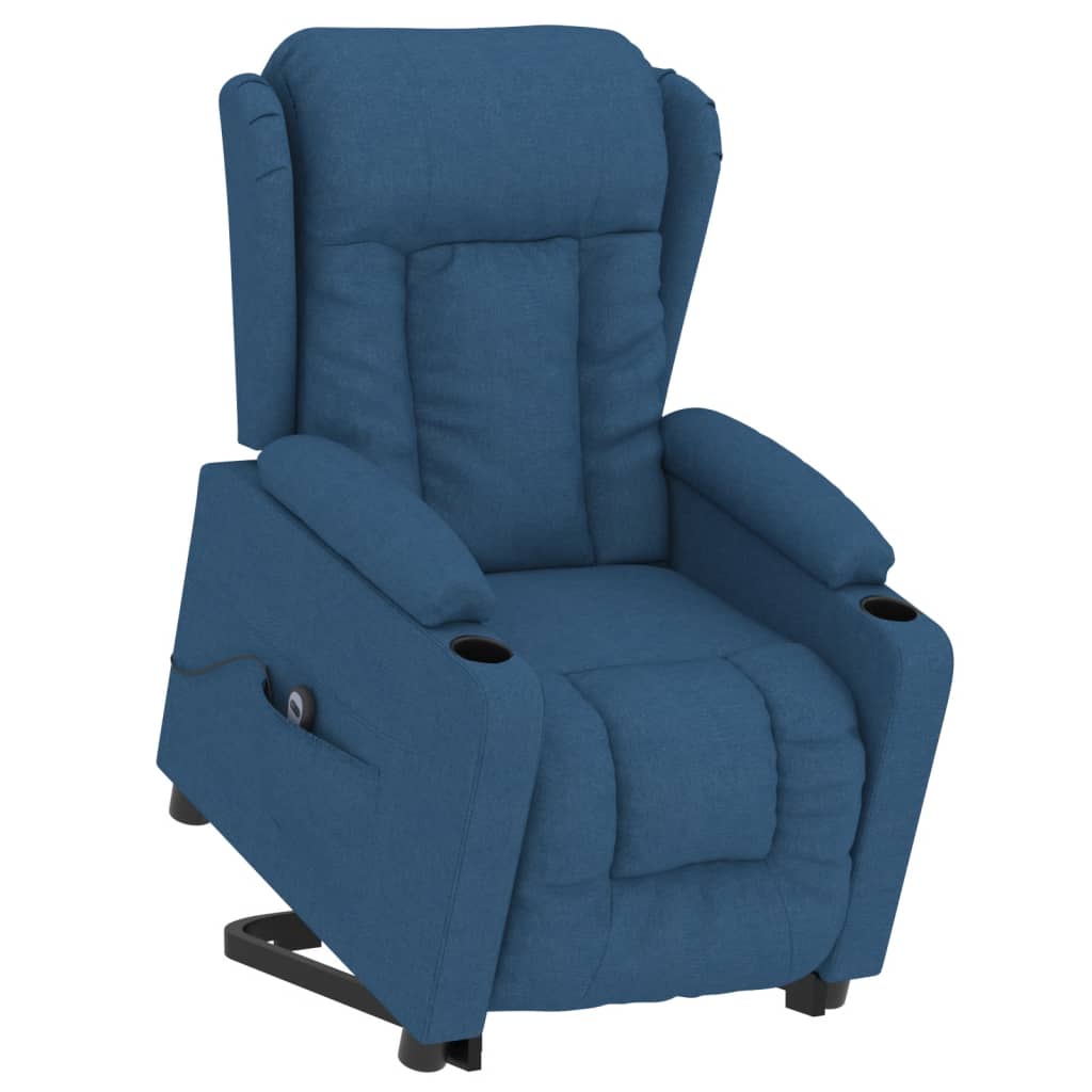 Fotoliu cu ridicare, albastru, material textil