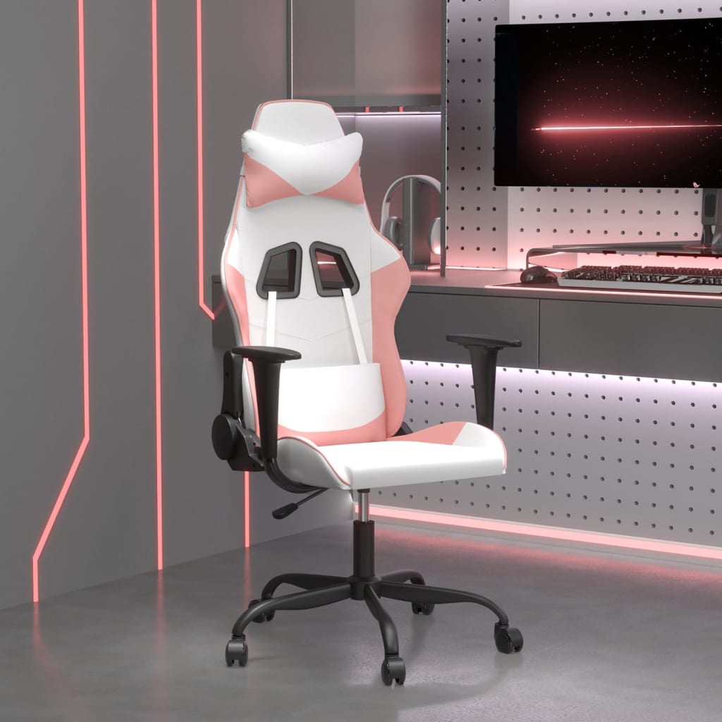 Igraća stolica bijelo-ružičasta od umjetne kože Namještaj Naručite namještaj na deko.hr
